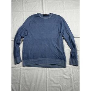Michael Kors Men's Blue Extra Fine Merino Wool Pullover Crewneck XL